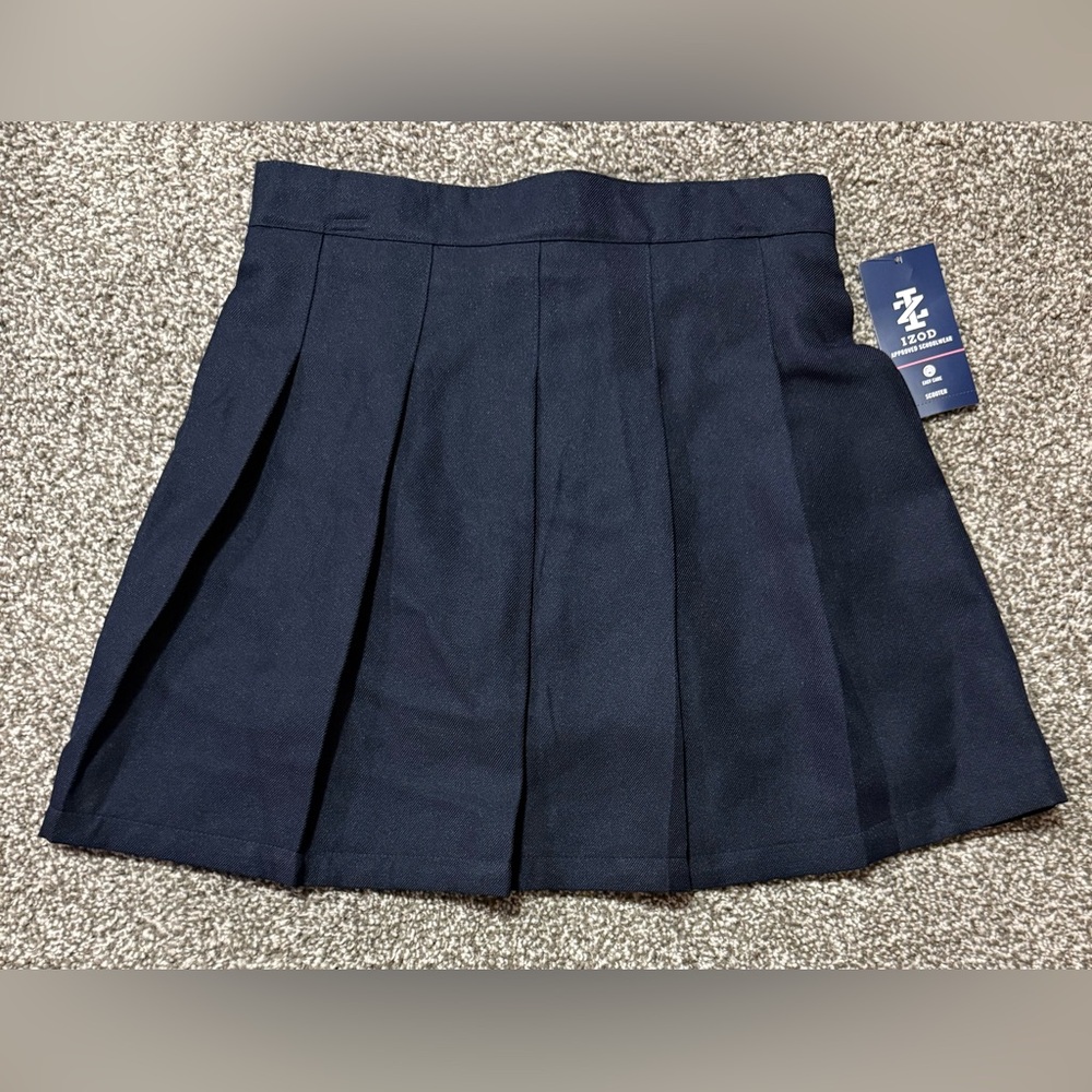 Izod Approved Schoolwear 10R Girls Dark Blue Pleated Skirt W/Built in Skort NWT